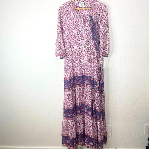 Bell By Alicia Bell Long Sleeve Maxi Dress With Belt Tie Large - Picture 2 of 10